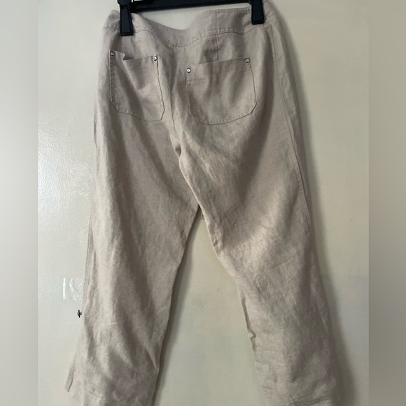 INC 100% Linen Capri pants women’s size 4 bejeweled cargo y2k - Picture 7 of 10
